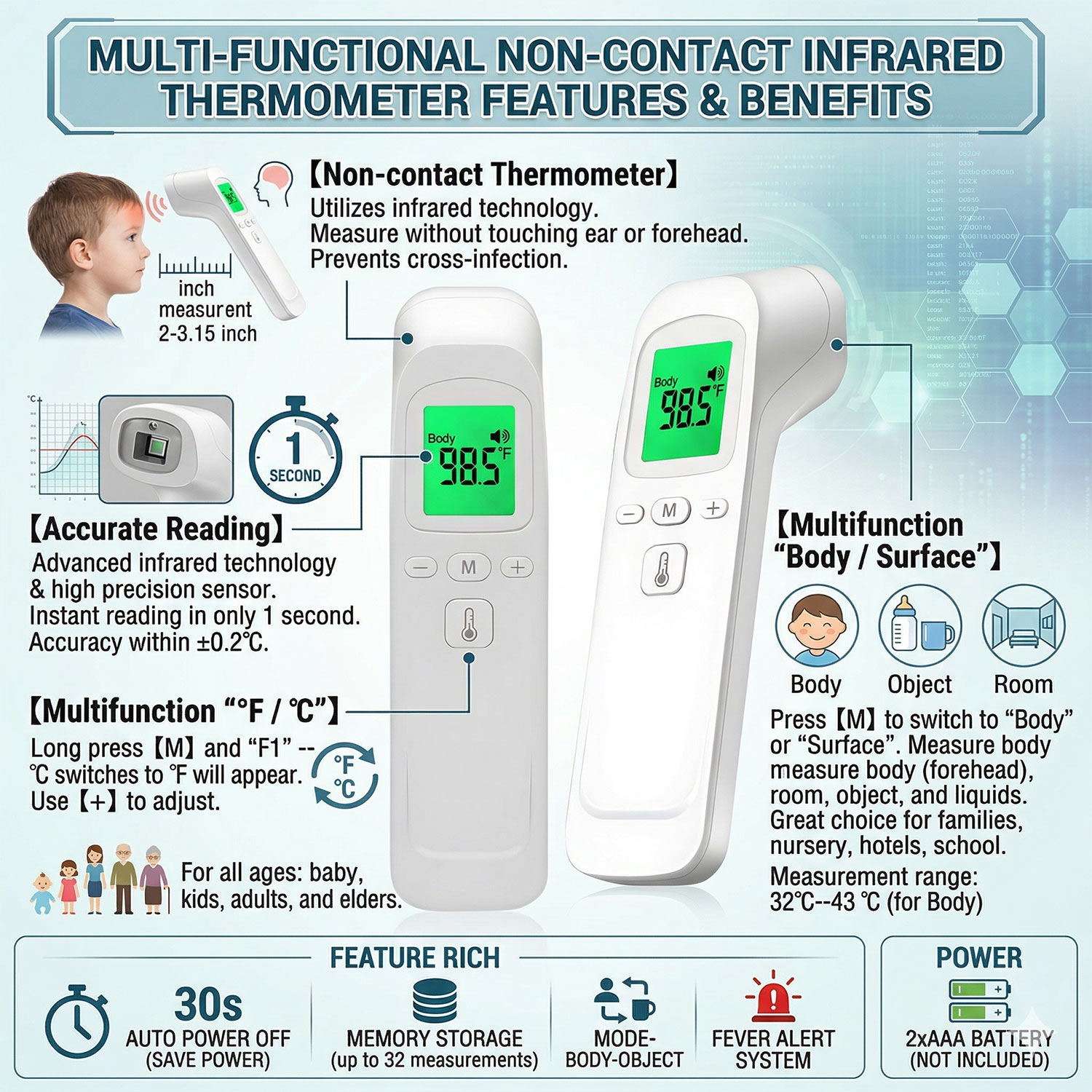Termometer Tanpa Sentuhan Alat - Digital Thermometer Infrared ulasan dan harga